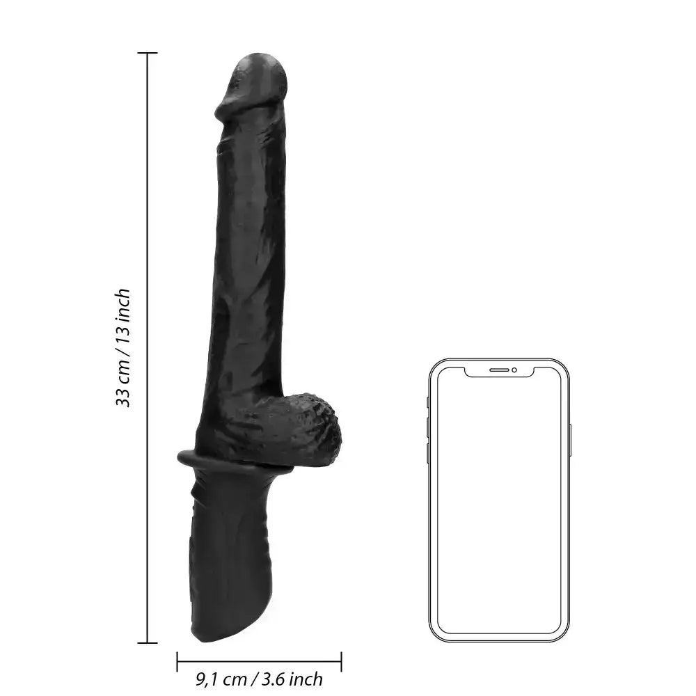 SHOTS Ouch! Hand Held Liquid Silicone Vibrating and Thrusting Sex Machine Black sleek black design with soft-touch liquid silicone exterior for comfortable use Singapore