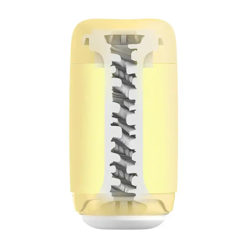 Tenga Puffy Custard Yellow Soft Interior Enhanced Stimulation Comfortable Grip Male Device Singapore