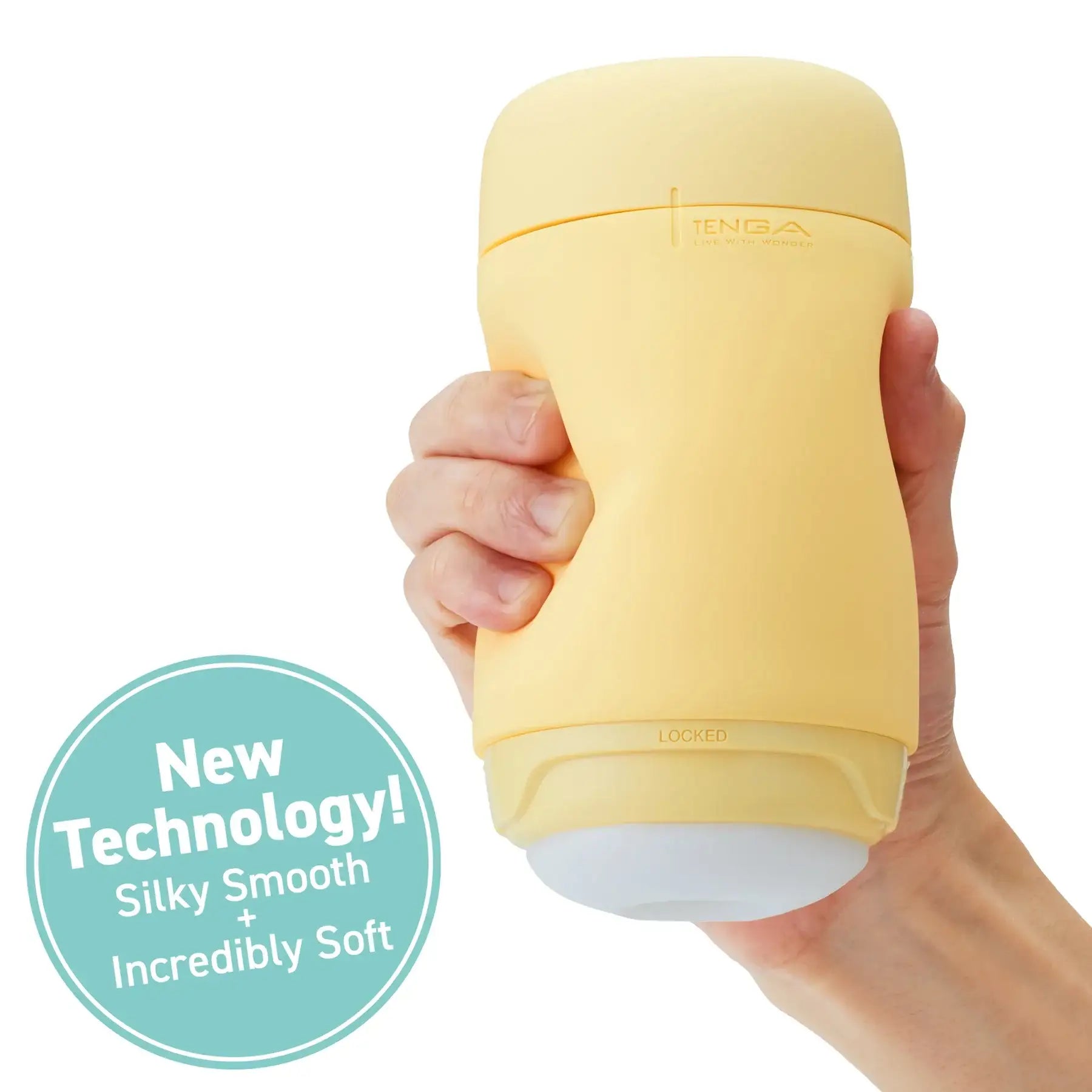 Tenga Puffy Custard Yellow Soft Silicone Male Masturbator Comfortable Grip Durable Material Singapore
