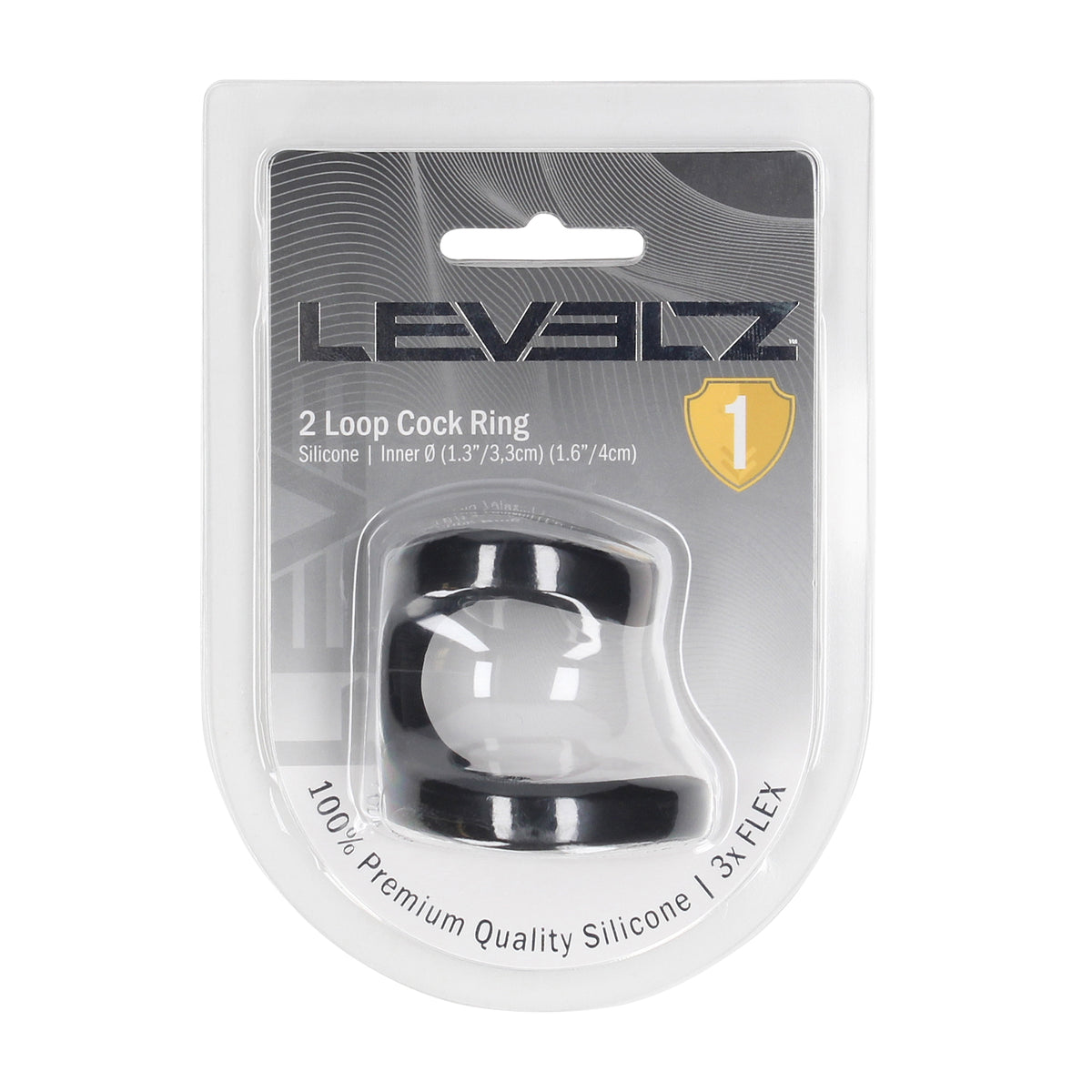 LEVELZ 2-Loop Silicone Cock Ring Black soft-touch silicone for comfortable grip and skin-safe stimulation Singapore