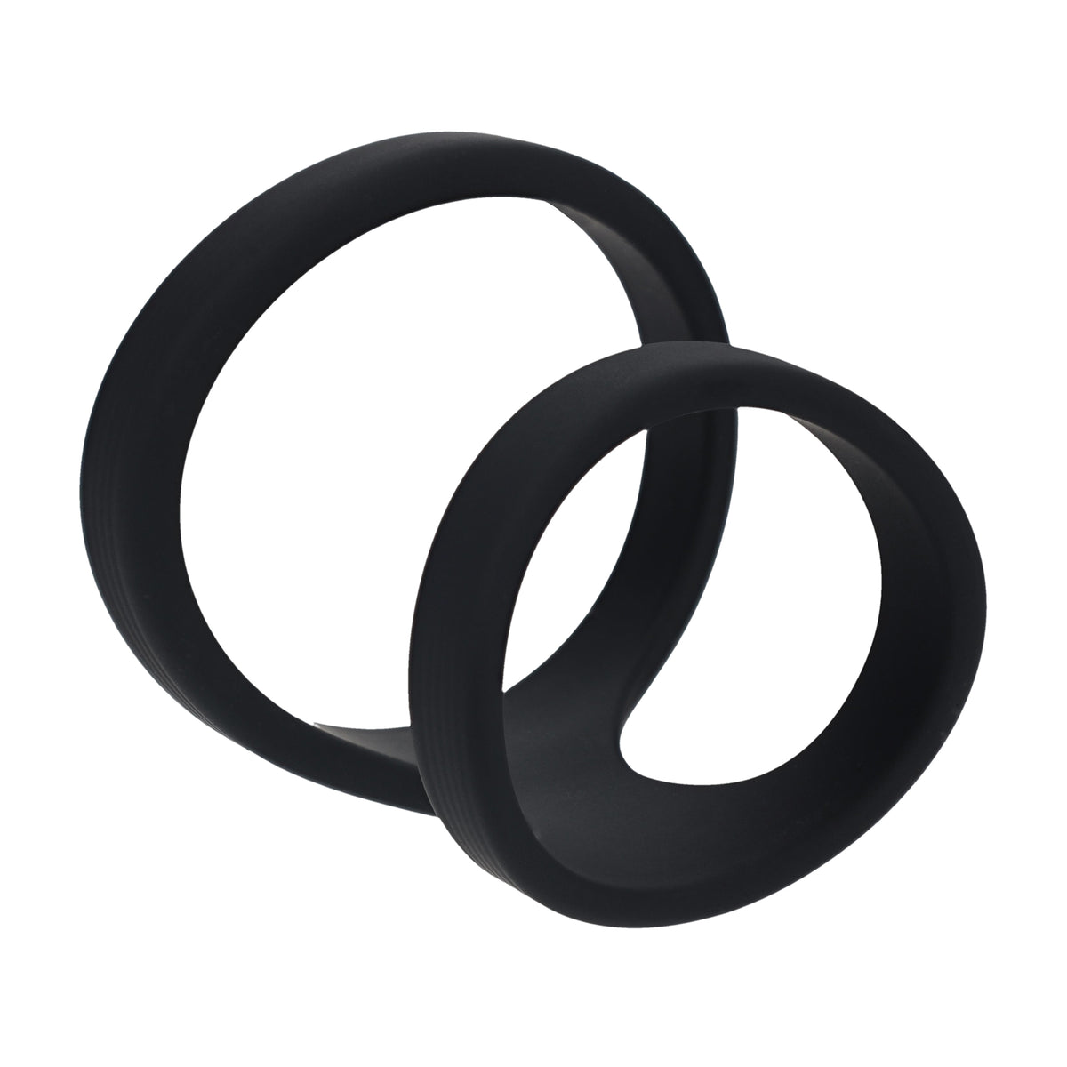 LEVELZ 2-Loop Silicone Cock Ring Black portable design with retail packaging for discreet storage and travel Singapore