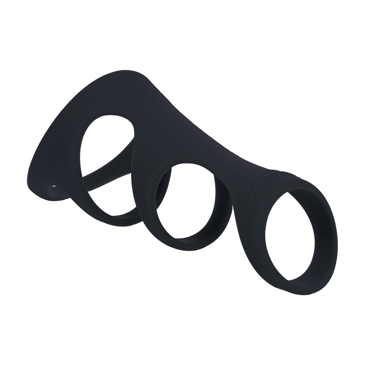 LEVELZ 3-Loop Silicone Cock Ring Black soft-touch silicone for comfortable grip and skin-safe stimulation Singapore