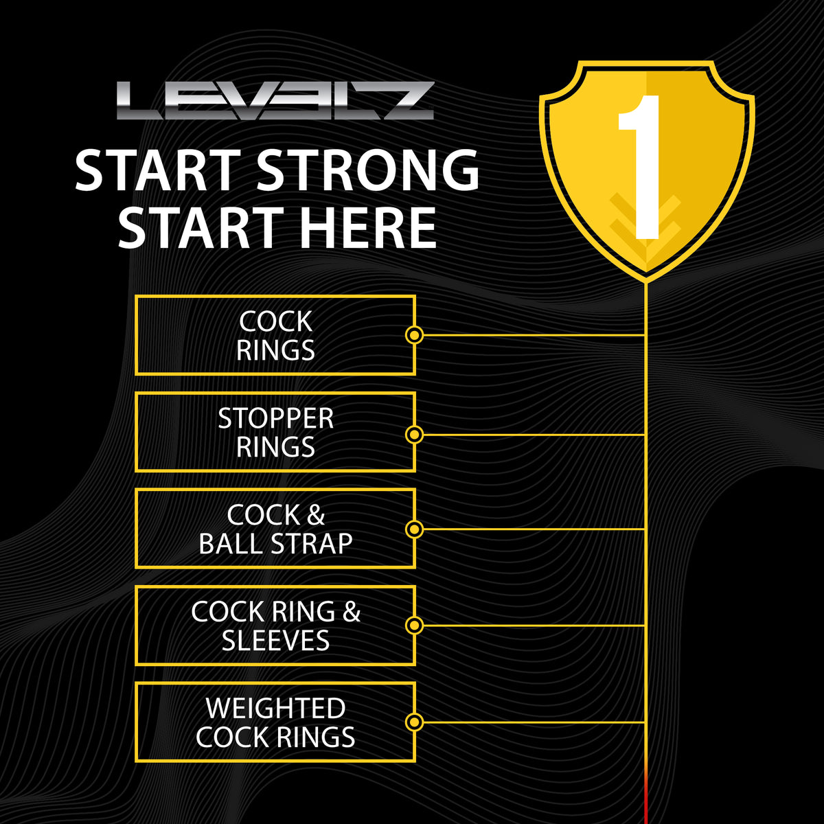LEVELZ 3-Loop Silicone Cock Ring Black sleek black triple-loop design ideal for modern adult play and everyday use Singapore
