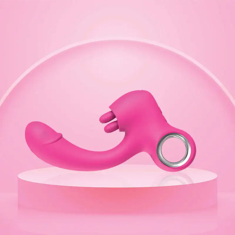 Daring Duo Delight - G-spot Vibrator with Midsection Moving Tongue - Frisky Business Adult Sex Toys Shop