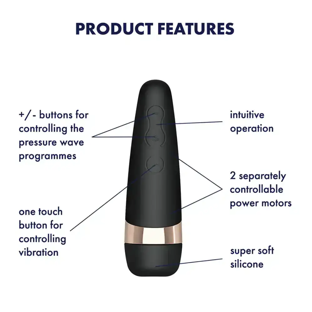 Satisfyer Pro 3+ Air Pulse & Vibration Clitoral Stimulator Hands-Free Use Quiet Operation Soft Silicone Device Singapore