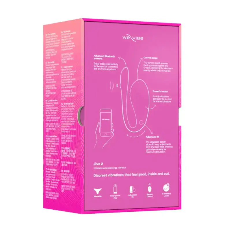 We-Vibe Jive 2 Electric Pink curved ergonomic shape designed for secure and comfortable wear Singapore