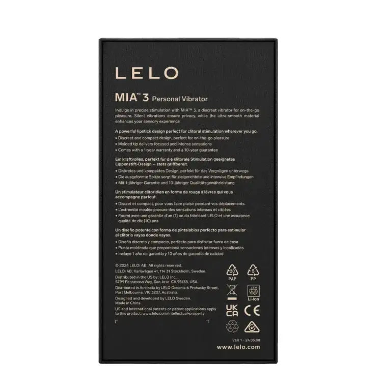 LELO Mia 3 Clitoral Vibrator Deep Rose stylish compact design with powerful vibration suitable for solo or partnered sessions Singapore