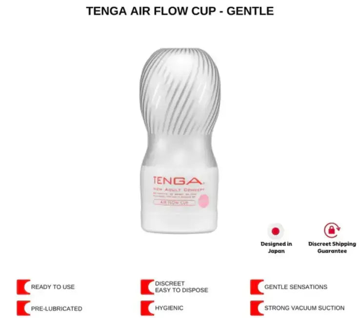 Tenga Air Flow Cup Masturbator Gentle White Realistic Interior Texture Smooth Flexible Material High Quality Singapore