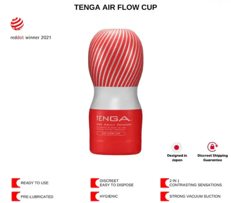 Tenga Air Flow Cup Masturbator Standard Adjustable Tightness Enhanced Stimulation Comfortable Grip Singapore