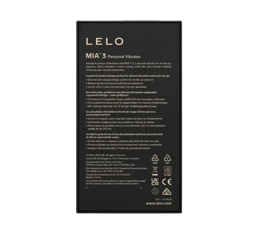 LELO Mia 3 Clitoral Vibrator Purple elegant purple finish with sleek ergonomic design ideal for solo or partnered sessions Singapore