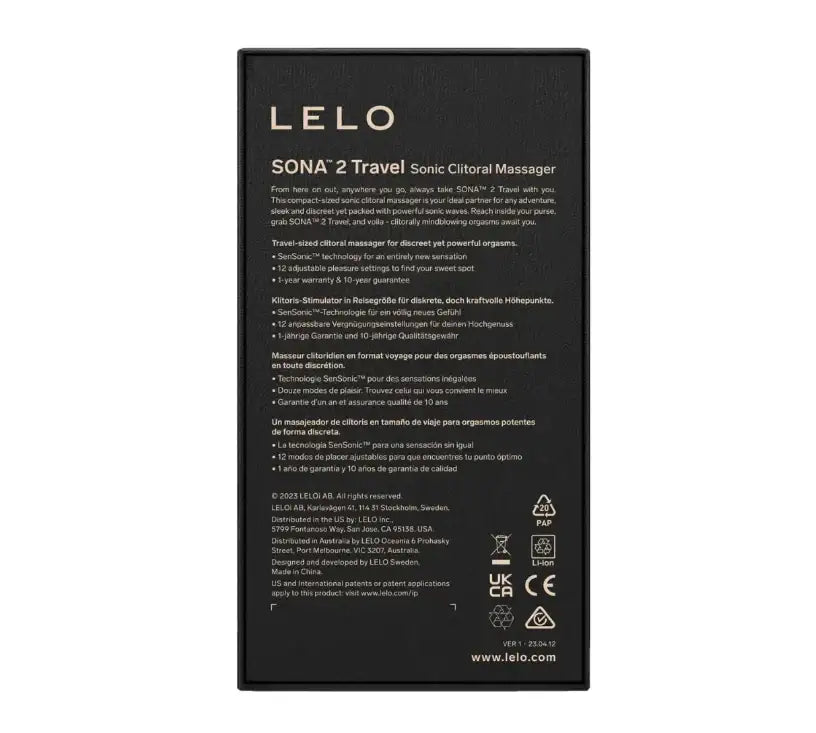 LELO Sona 2 Travel Sonic Clitoral Massager Pink modern pink finish with quiet operation suitable for both home and travel Singapore