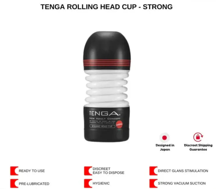 Tenga Rolling Head Cup Masturbator Hard Compact Sleek Design Convenient for Travel Durable Silicone Singapore