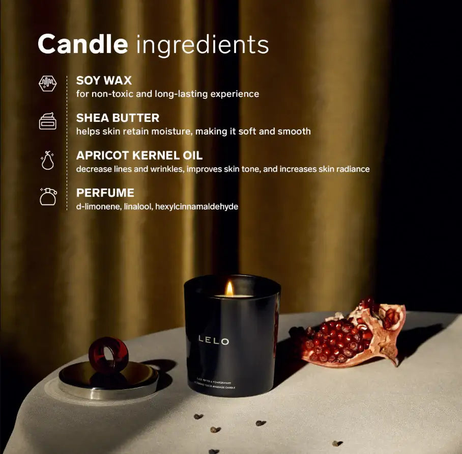 LELO Flickering Touch Massage Candle Vanilla & Crème De Cacao elegant massage candle with gentle flame for soothing and aromatic self-care rituals Singapore
