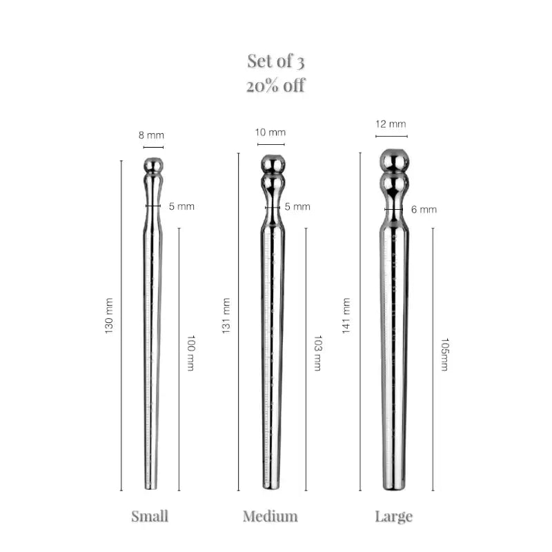 Pleasure Probe - Stainless Steel Urethral Sounding Rod - Frisky Business Adult Sex Toys Shop