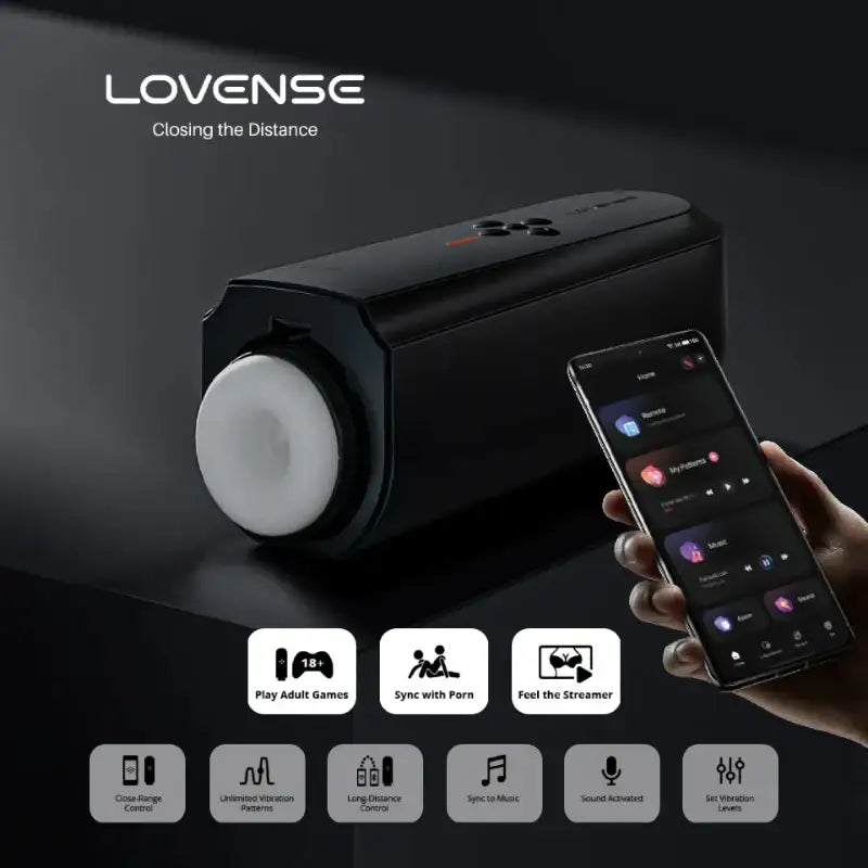 Lovense - Solace App/Bluetooth Controlled Thrusting Male Masturbator - Frisky Business Adult Sex Toys Shop