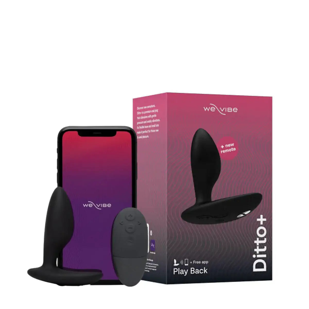 We-Vibe Ditto+ Satin Black Bluetooth compatible device designed for interactive long-distance experiences Singapore