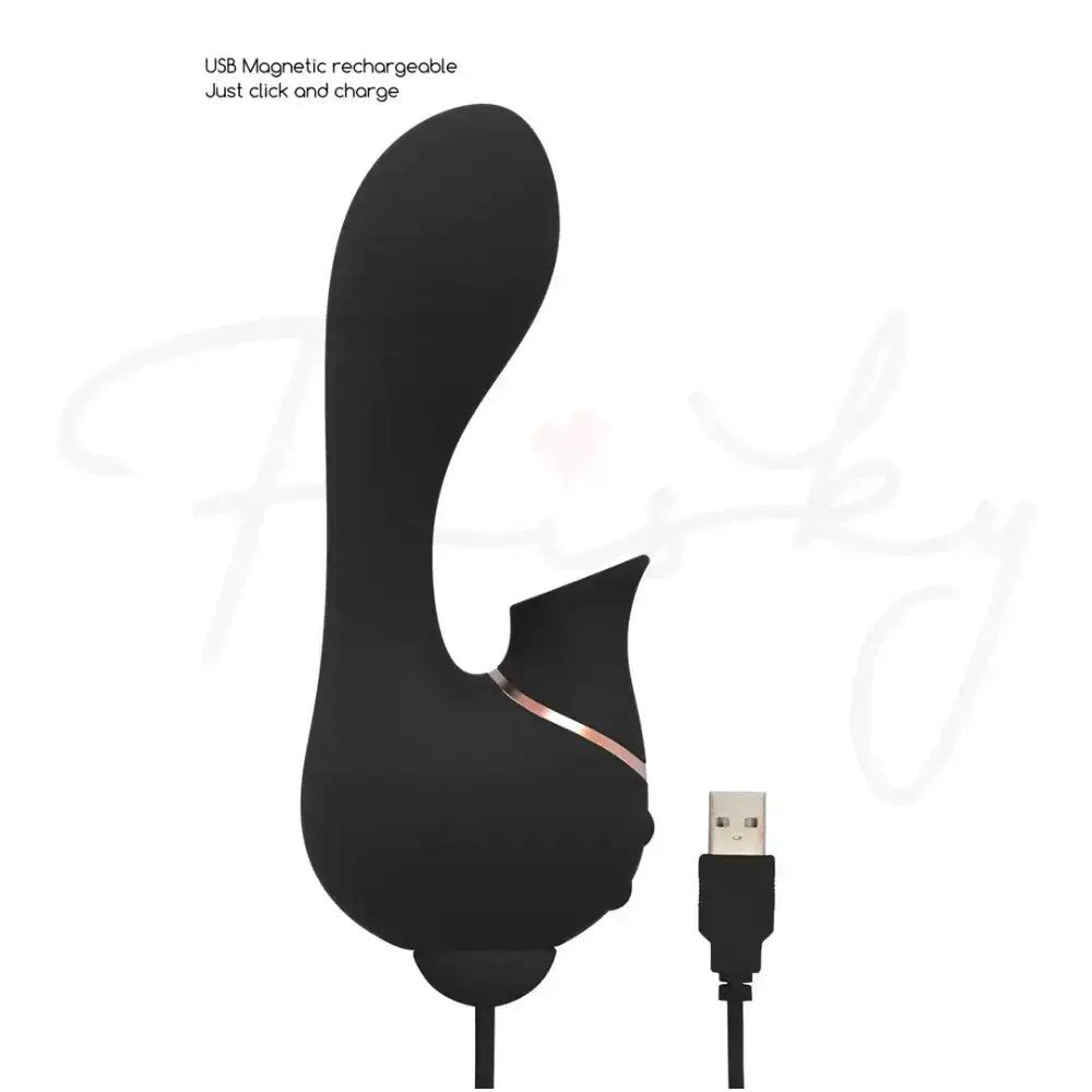 SHOTS Mythical Air Pulse Vibrator Black Rechargeable adult toy with sleek black finish for modern and stylish aesthetics Singapore