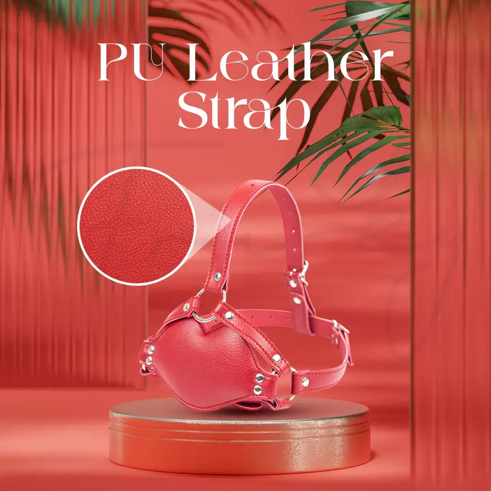 ObeySilence – BDSM PU Leather Strap With Silicone Dildo Mouth Gag - Frisky Business Adult Sex Toys Shop