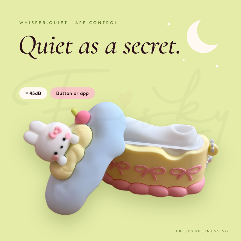 Bunny Cake suction pod with whisper-quiet operation for discreet use