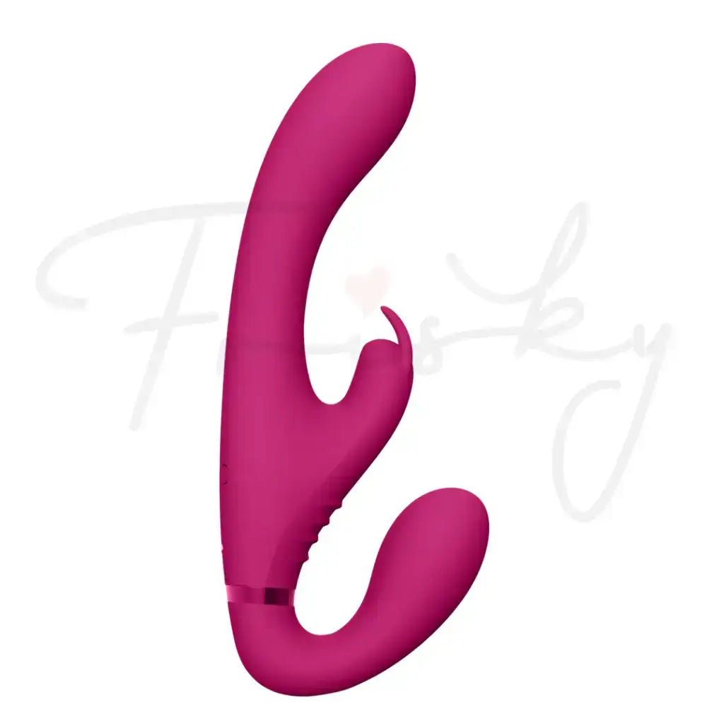SHOTS Suki Vibrating Strapless Strap-on Rabbit Pink Rechargeable adult toy with sleek design for modern and stylish aesthetics Singapore