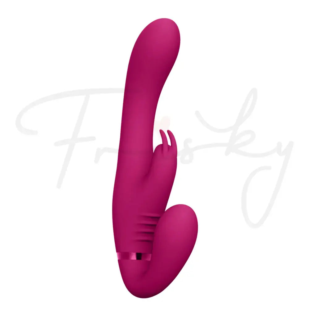 SHOTS Suki Vibrating Strapless Strap-on Rabbit Pink App controlled with customizable vibration modes for interactive adult experiences Singapore