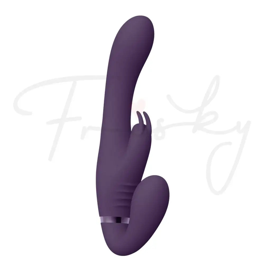 SHOTS Suki Vibrating Strapless Strap-on Rabbit Purple Ergonomic purple silicone with soft texture for comfortable solo or partner use Singapore