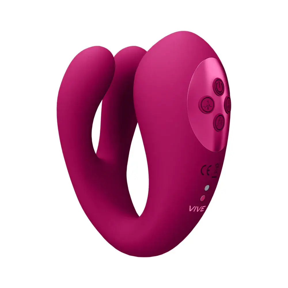 SHOTS Yoko Triple Action Vibrator Pink Rechargeable adult toy with dual prongs and pulse wave technology for interactive experiences Singapore