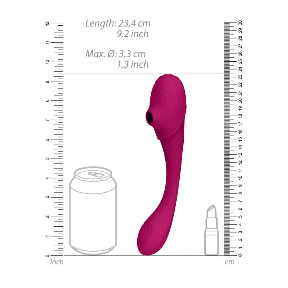 SHOTS Mirai Double Ended Pulse Wave & Air Wave Bendable Vibrator Pink powerful pulse wave and air wave stimulation adult toy Singapore