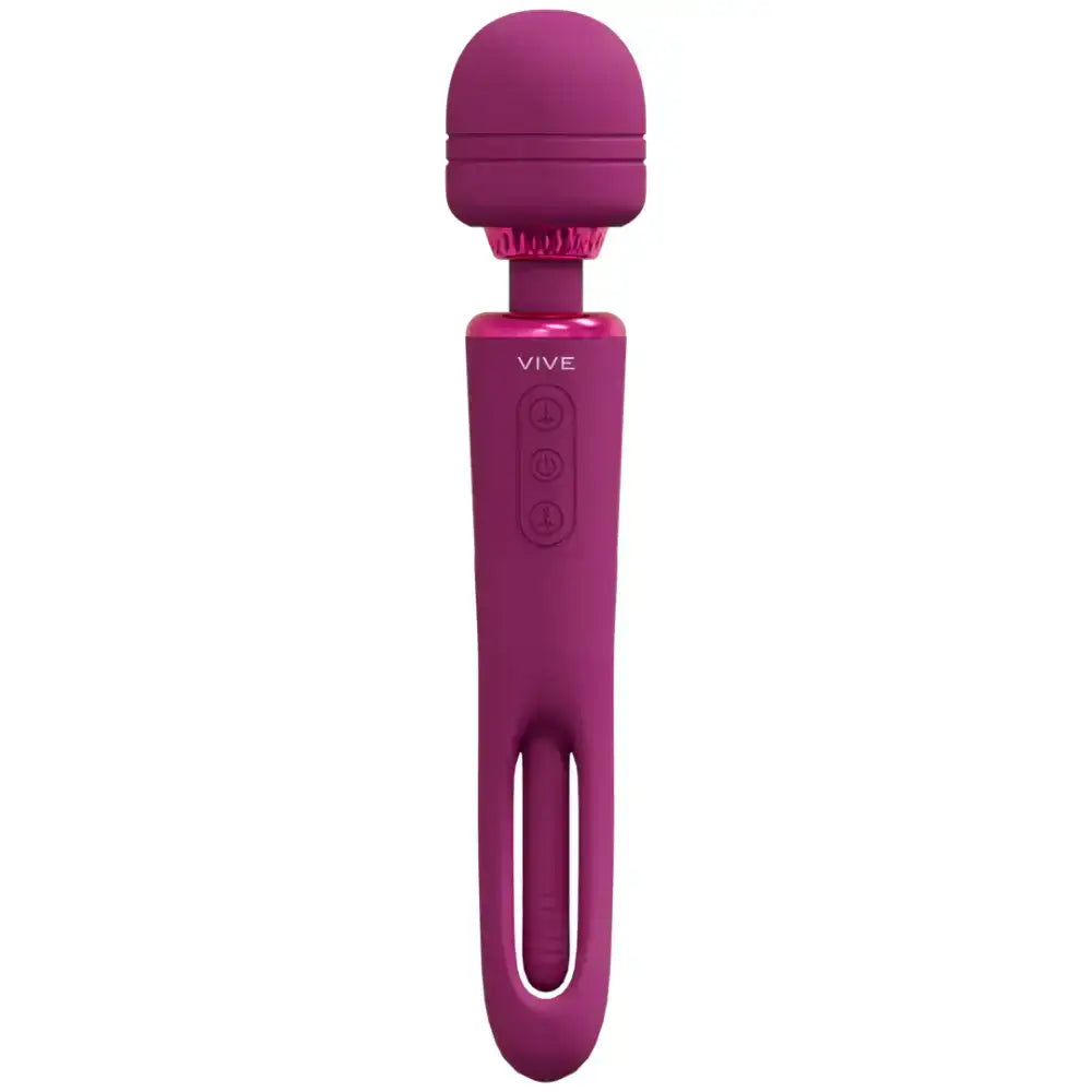 SHOTS Kiku Double Ended Wand with Innovative G-Spot Flapping Stimulator Pink powerful flapping stimulator with smooth skin-safe silicone adult toy Singapore