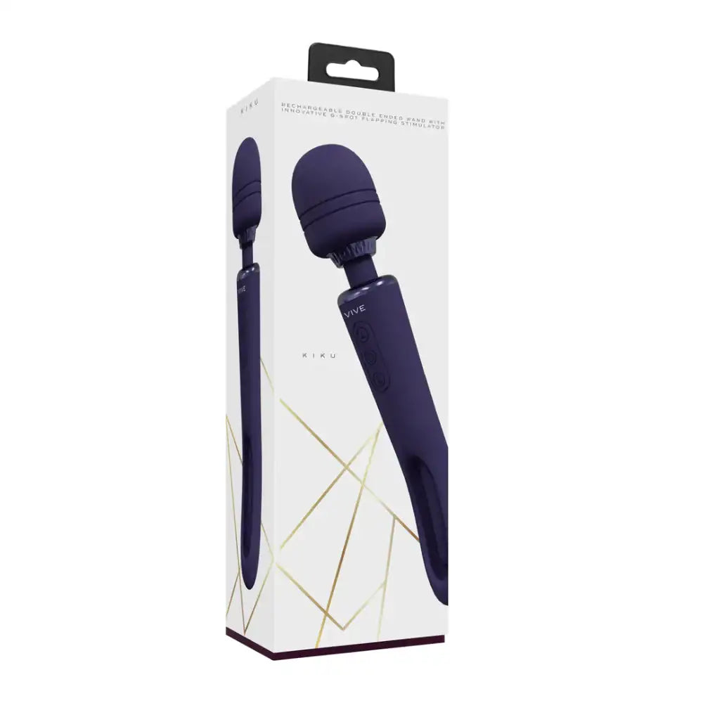 SHOTS Kiku Double Ended Wand with Innovative G-Spot Flapping Stimulator Purple app controlled functions for customizable intensity and interactive sessions Singapore