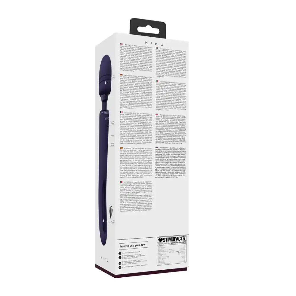 SHOTS Kiku Double Ended Wand with Innovative G-Spot Flapping Stimulator Purple waterproof silicone design suitable for bath, shower, or easy cleaning Singapore