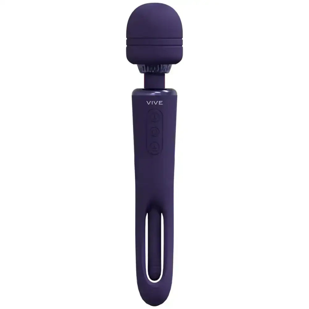 SHOTS Kiku Double Ended Wand with Innovative G-Spot Flapping Stimulator Purple powerful flapping stimulator with smooth silicone texture adult toy Singapore