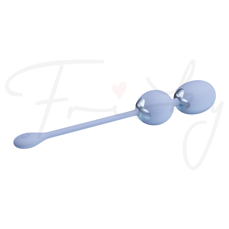 Lavender-blue egg vibrator shown at an angle on a white background.