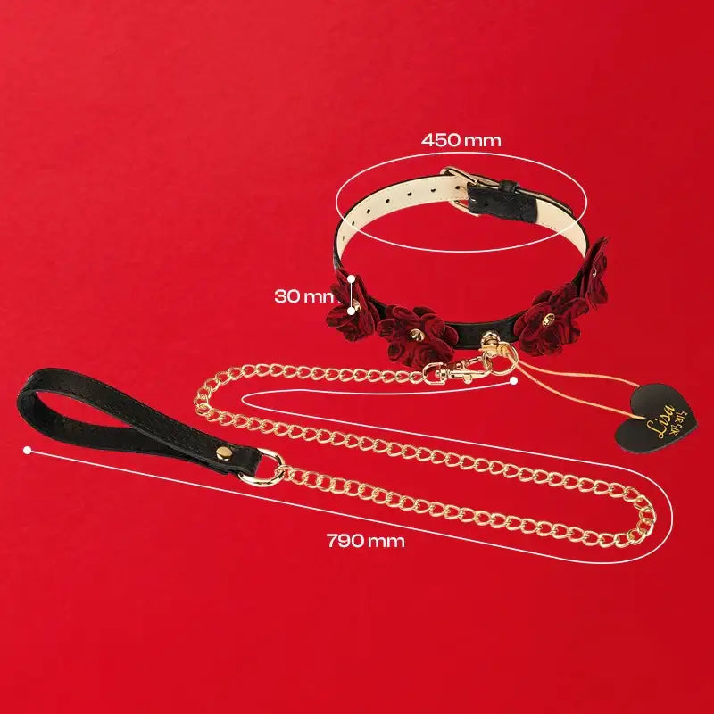 Crimson Collar - Genuine Leather Neck Collar - Frisky Business Adult Sex Toys Shop