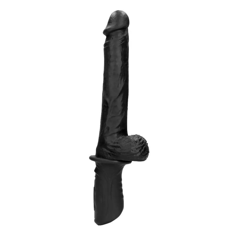 SHOTS Ouch! Hand Held Liquid Silicone Vibrating and Thrusting Sex Machine Black sleek black design with modern styling for visually appealing adult toy Singapore