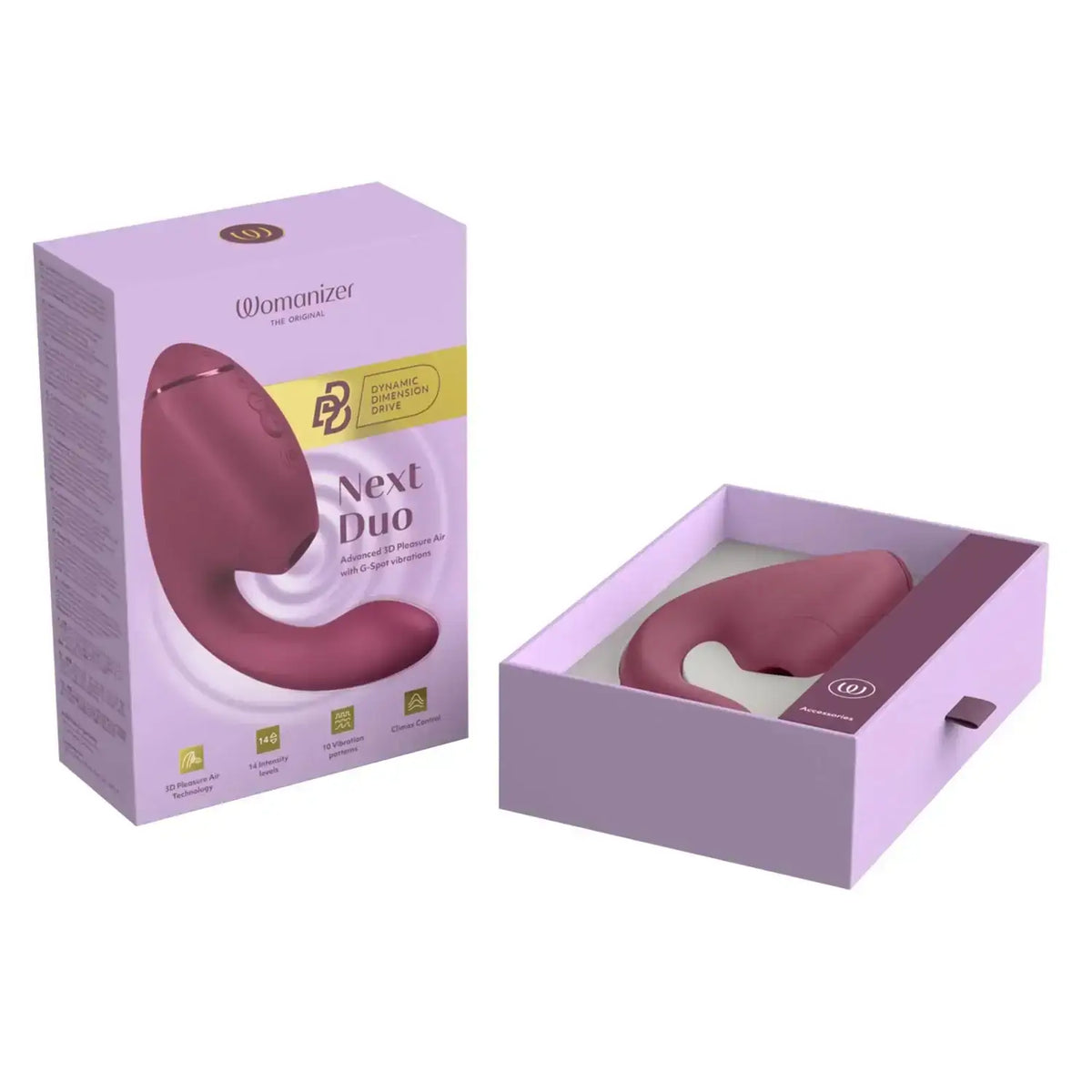Womanizer Next Duo 3D Pleasure Air 2-in-1 Vibrator Dusky Pink Bluetooth Connected Customizable Vibration Modes Hands-Free Singapore
