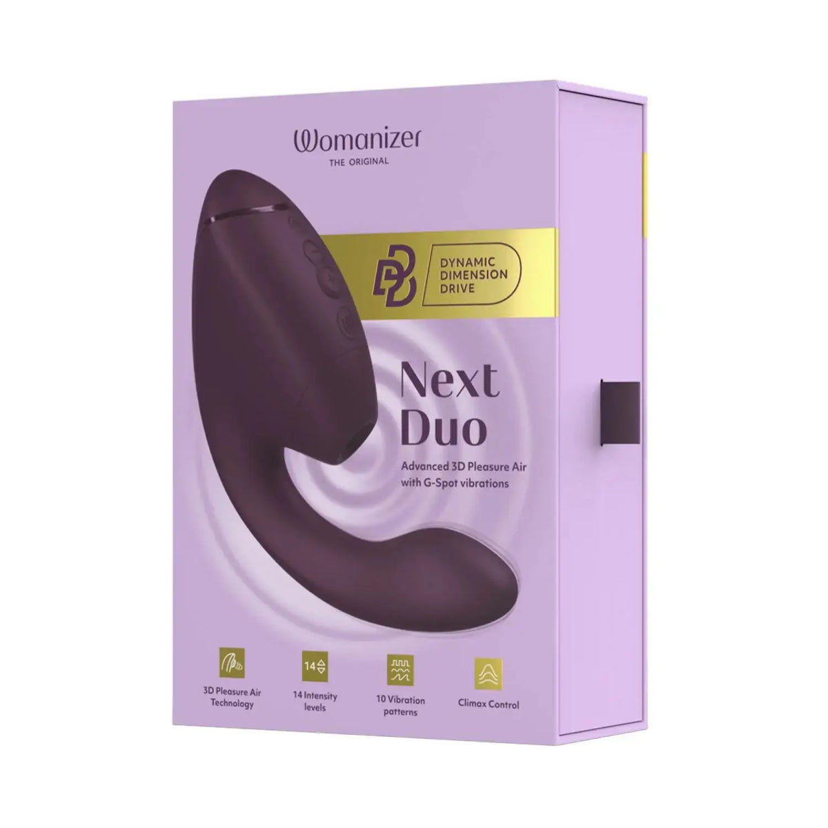 Womanizer Next Duo 3D Pleasure Air 2-in-1 Vibrator Dark Purple Bluetooth Connected Customizable Vibration Modes Hands-Free Singapore