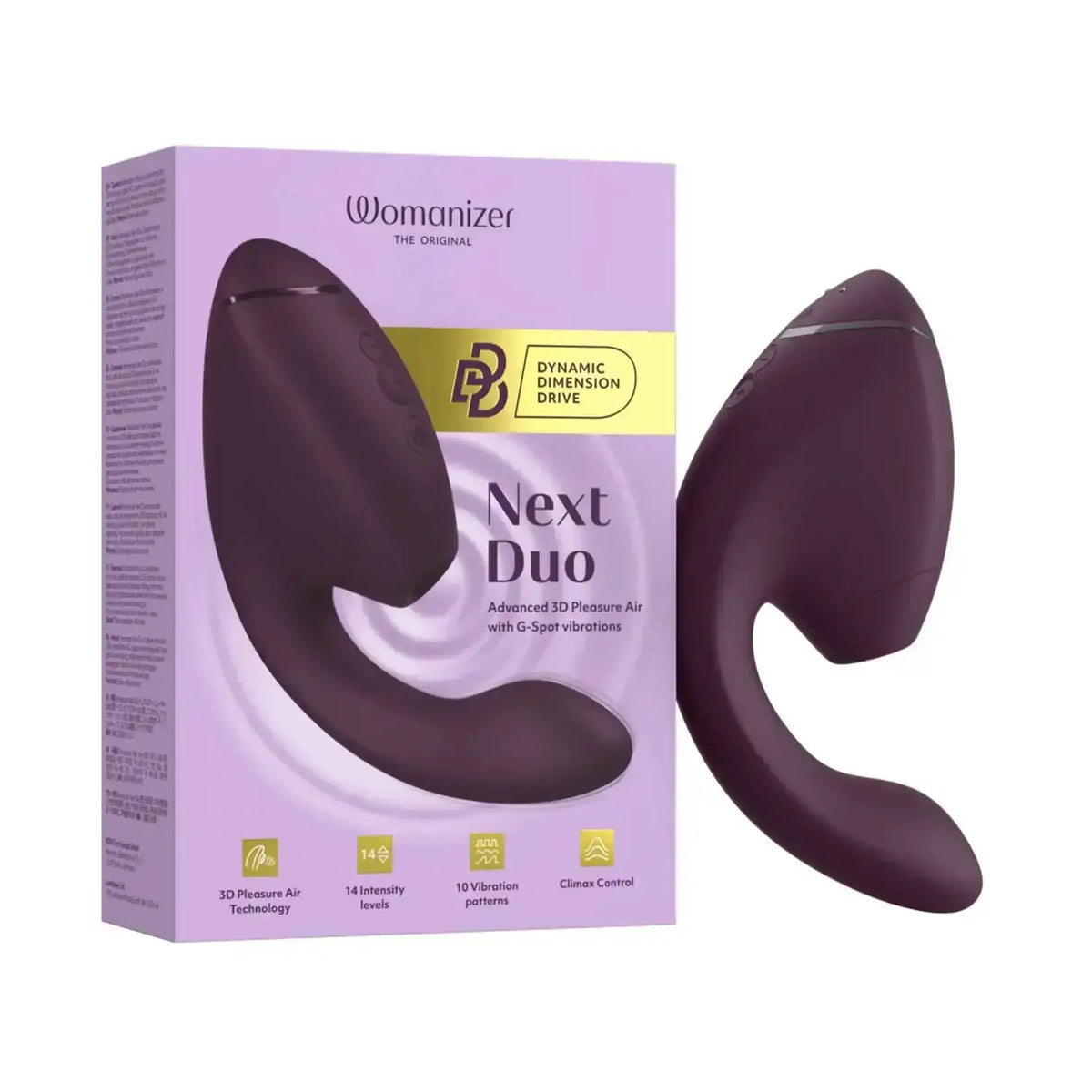 Womanizer Next Duo 3D Pleasure Air 2-in-1 Vibrator Dark Purple Modern Lightweight Design Compact Travel-Friendly Personal Massager Singapore