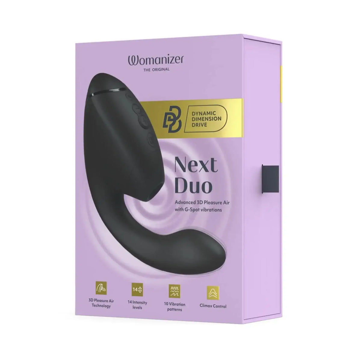 Womanizer Next Duo 3D Pleasure Air 2-in-1 Vibrator Black Modern Lightweight Design Compact Travel-Friendly Personal Massager Singapore
