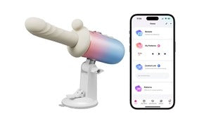 Lovense Spinel device with stand and smartphone app interface control display Singapore