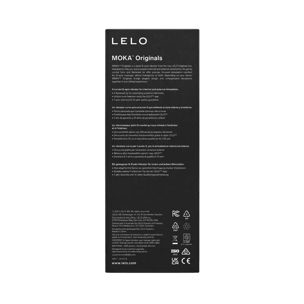 LELO Moka Originals lifestyle-friendly G-spot vibrator with elegant design and travel-friendly compact size for convenience Singapore