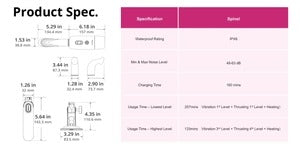 Lovense Spinel product specifications including dimensions and features Singapore