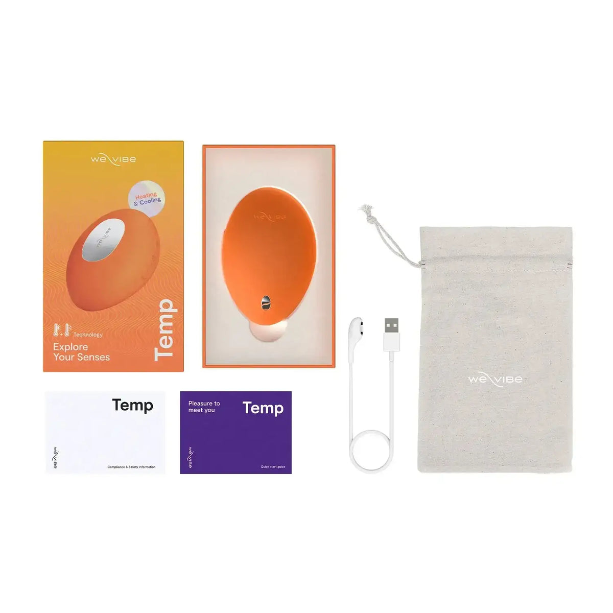 We-Vibe Temp Tangerine Interactive Couples Toy Remote Connectivity Singapore