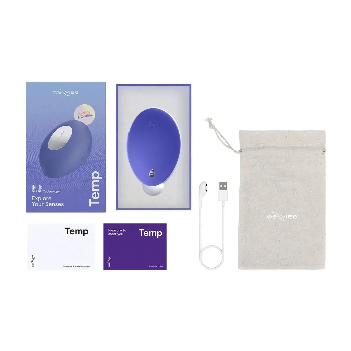 We Vibe Temp Lavender Blue Bluetooth enabled wearable for hands-free stimulation Singapore