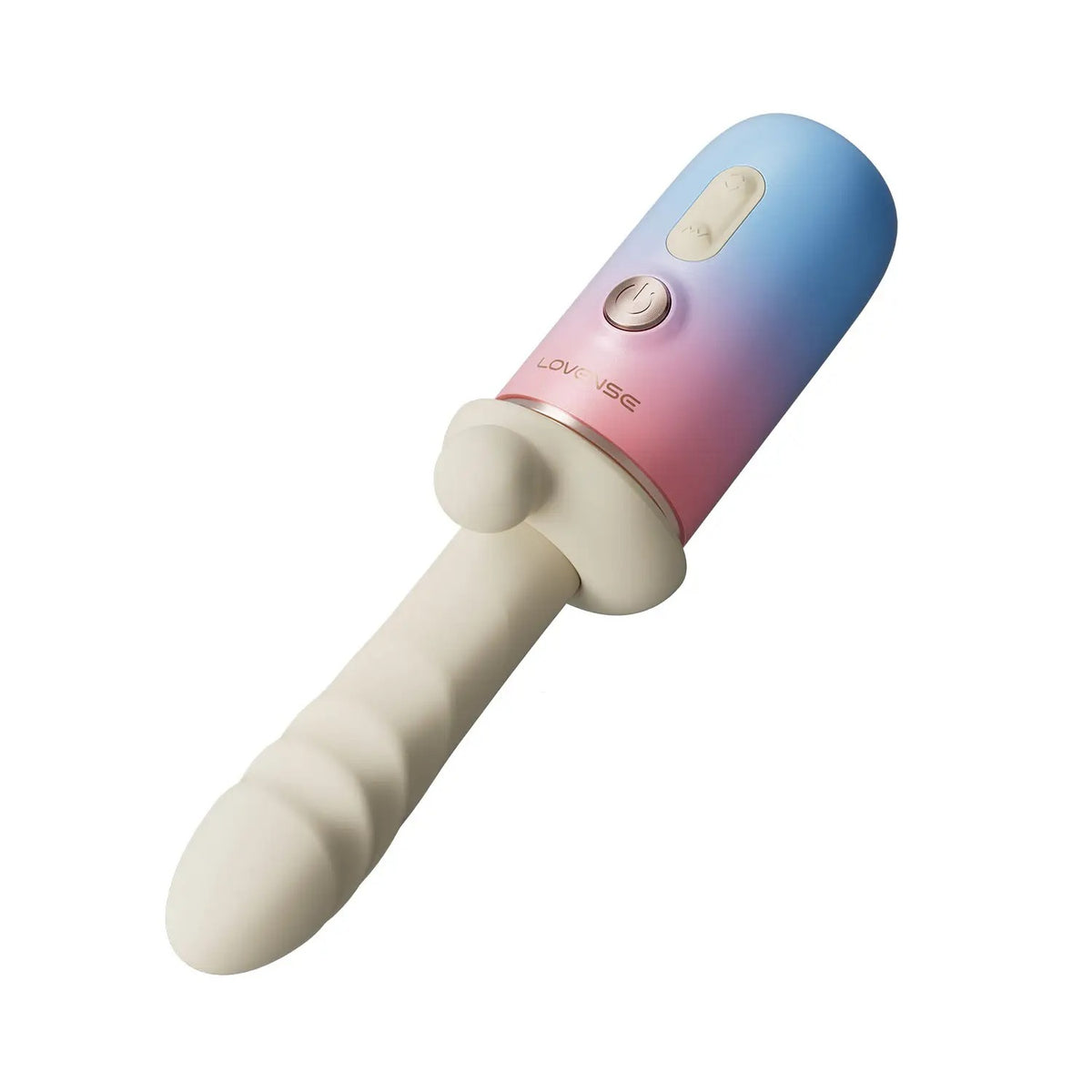 Lovense Spinel wand style device with curved silicone shaft and control buttons Singapore