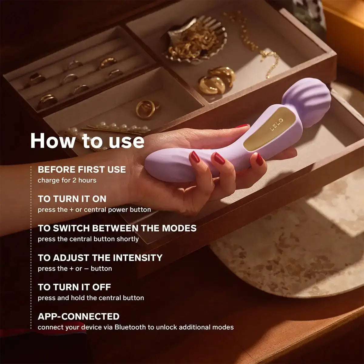 LELO Switch app-controlled wand vibrator with flexible design and rechargeable battery for convenient use Singapore