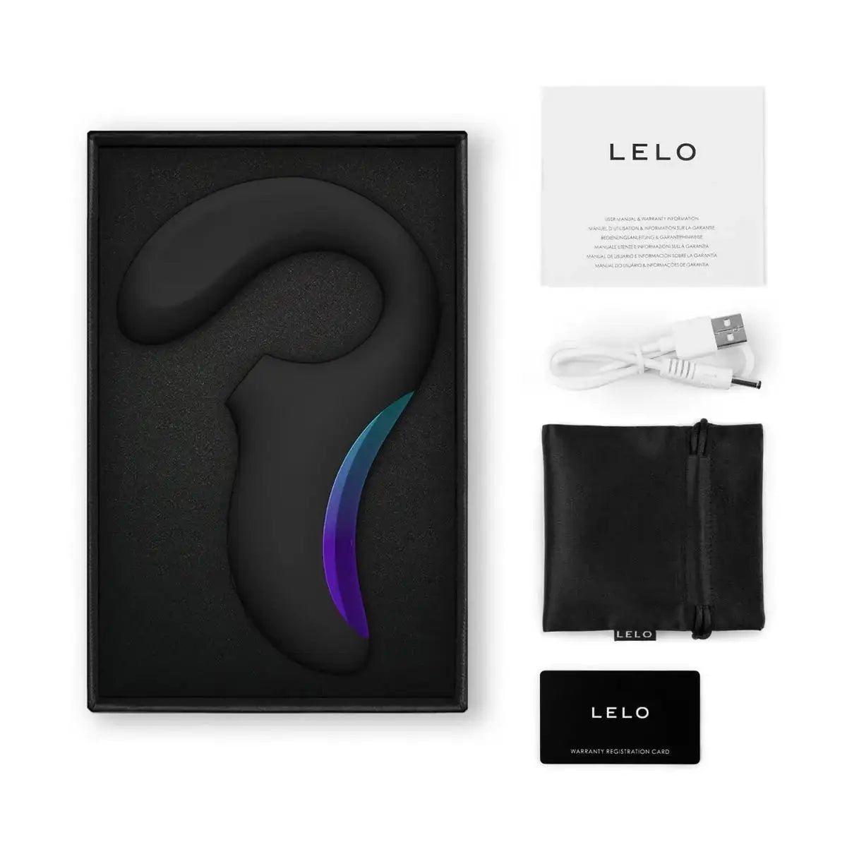 LELO Enigma Wave Triple Stimulation Sonic Massager Black crafted with body-safe silicone for comfortable, smooth, and safe stimulation Singapore