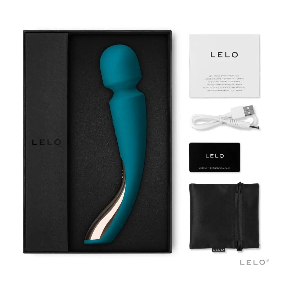 LELO Smart Wand 2 Medium Ocean Blue compact medium wand with modern ergonomic design and lightweight body for discreet portable use Singapore