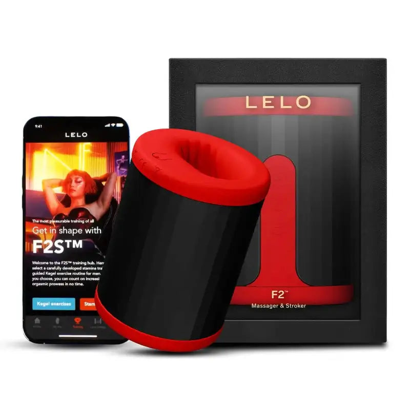 Lelo - F2S App-Controlled Stamina Trainer and Male Stroker - Red - Frisky Business Adult Sex Toys Shop