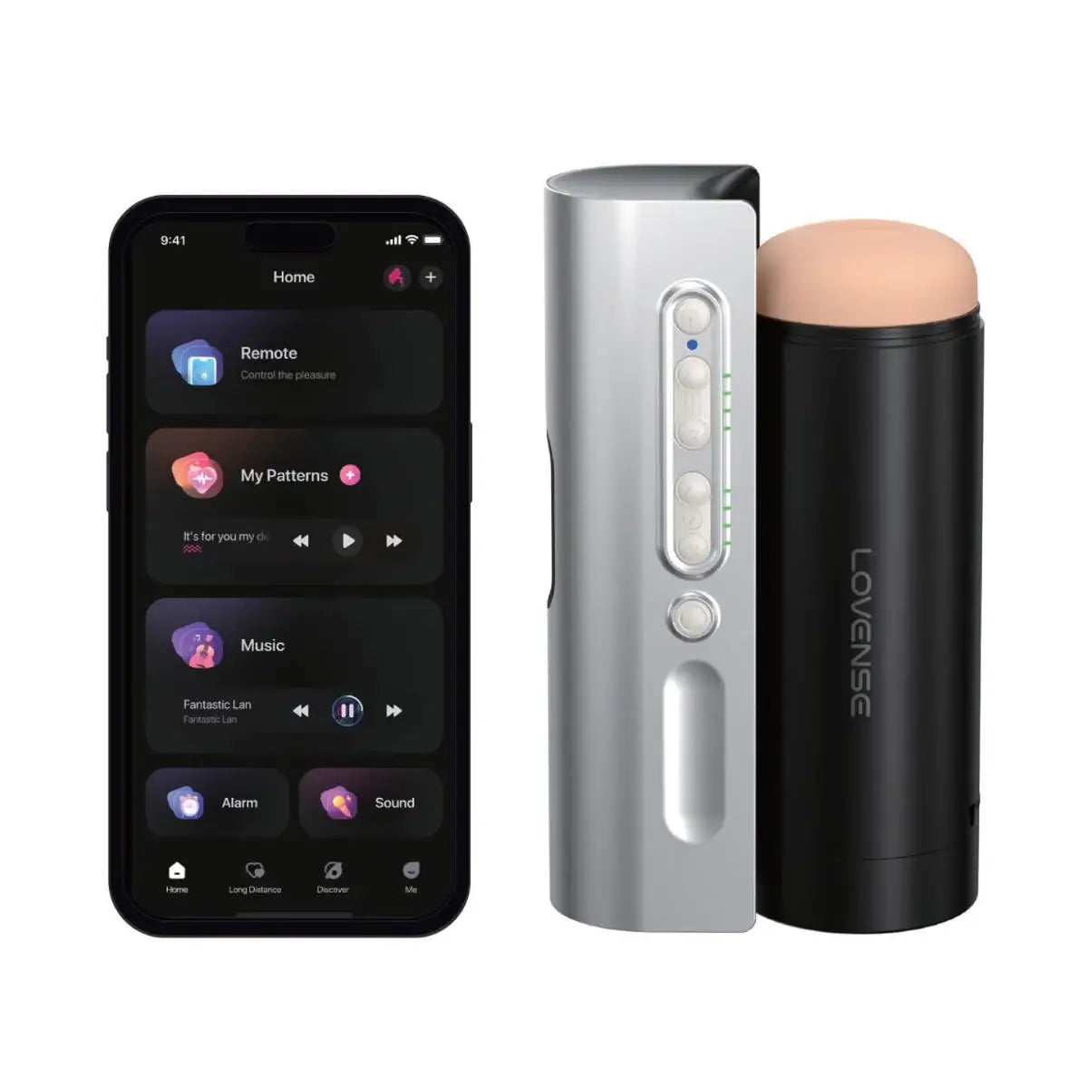 Lovense Solace Pro app interface remote control thrusting speed patterns Bluetooth connection Singapore
